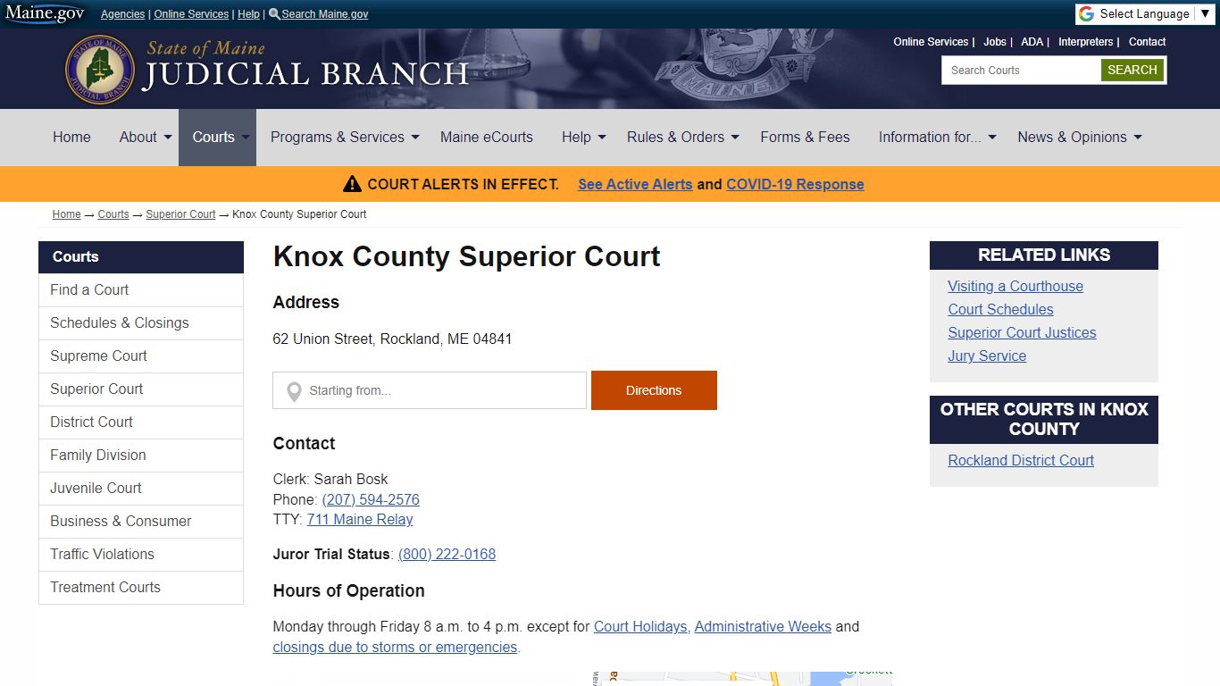Knox County Superior Court: State of Maine Judicial Branch