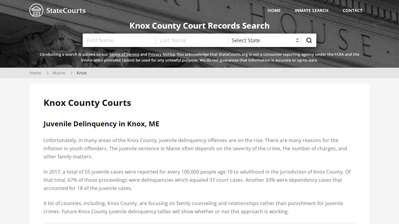 Knox County, ME Courts - Records & Cases - StateCourts